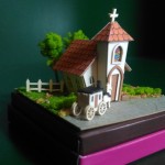 【ペーパークラフト】みにちゅあーとMini 小さな教会 制作風景